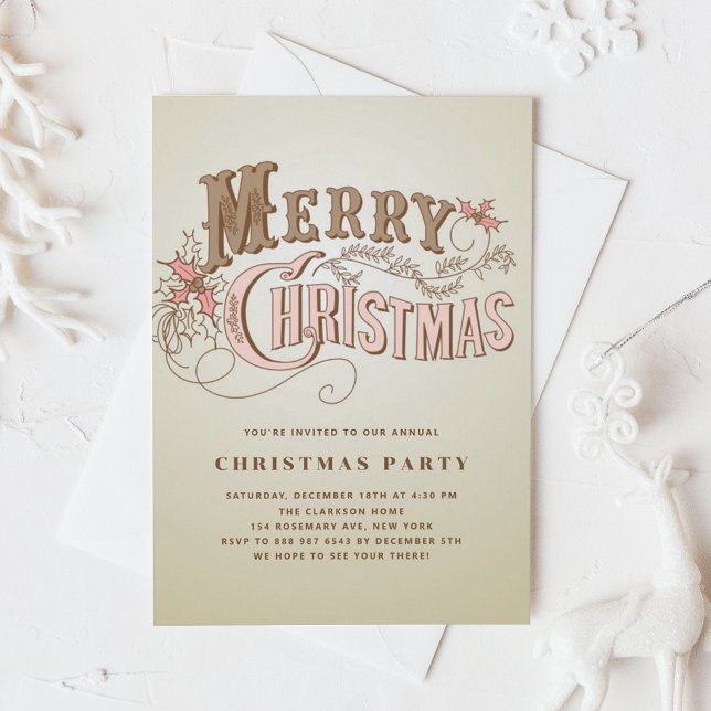 Invitation de fête de vacances de typographie occi (Créateur téléchargé)