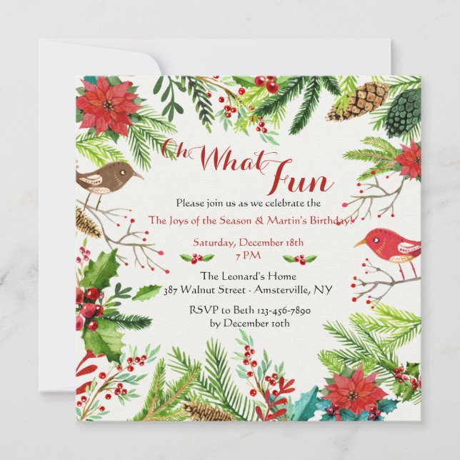 Invitation de fête de vacances tirée à la main (Devant)