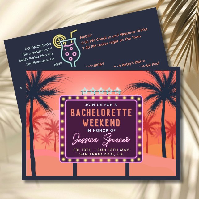 Invitation de fête de week-end de célibataire rétr (Bachelorette Weekend Party Invitation)