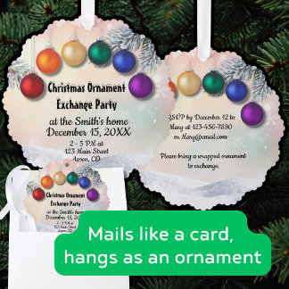 Invitation de fête d'échange d'ornement Cadeau d'o