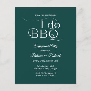 Invitation de fête d'engagement Budget I DO BBQ