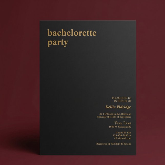 Invitation de fête d'enterrement de vie de jeune f (Créateur téléchargé)