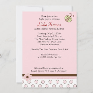 Invitation de Fête des mariées 5 x 7, tendance ros