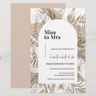 Invitation de Fête des mariées Boho Rose Blush Bud