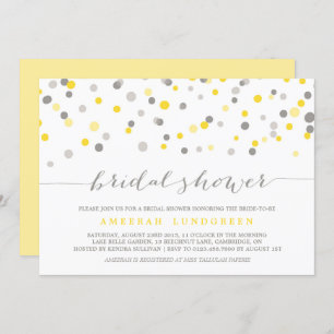 Invitation de Fête des mariées Confetti Jaune et G