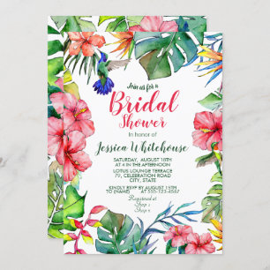 Invitation de Fête des mariées d'aquarelle florale