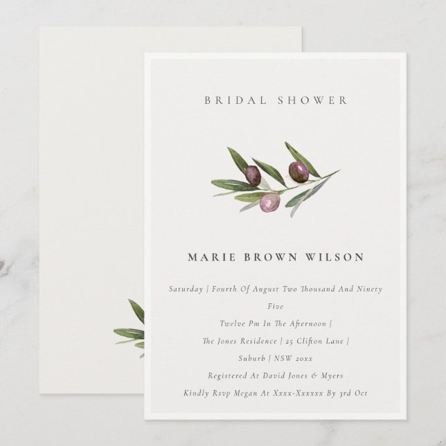 Invitation de Fête des mariées de feuillage de la  (Devant / Derrière)