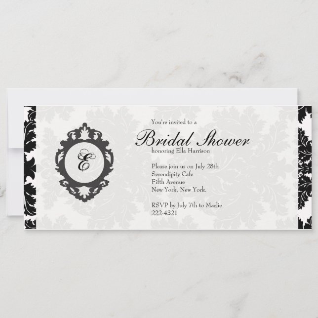 Invitation de Fête des mariées de monogramme perso (Devant)