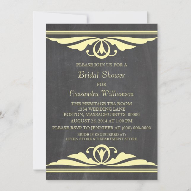 Invitation de Fête des mariées de tableau de bord  (Devant)
