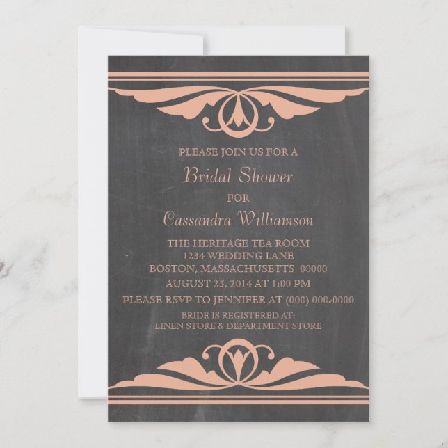 Invitation de Fête des mariées de tableau de bord  (Devant)
