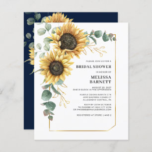 Invitation de Fête des mariées de tournesol floral