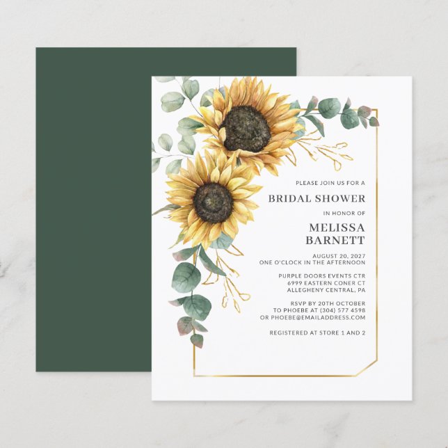 Invitation de Fête des mariées d'Eucalyptus de tou (Devant / Derrière)