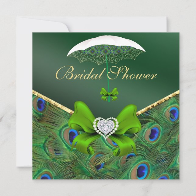 Invitation de Fête des mariées Emerald Green Peaco (Devant)
