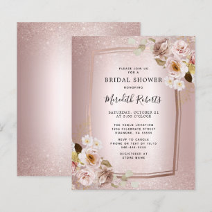 Invitation de Fête des mariées Floral Blush Gold R
