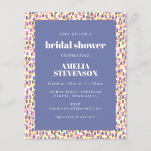 Invitation de Fête des mariées Motif de points vio