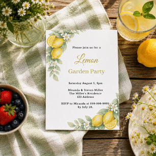 Invitation de fête d'été au citron de jardin
