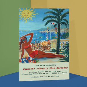 Invitation de fête d'été Vintage Retro French Rivi