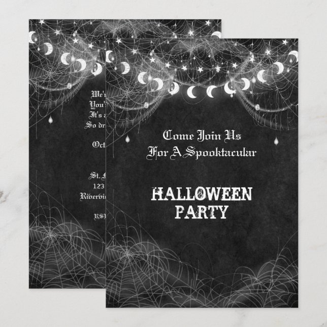 Invitation de fête d'Halloween (Devant / Derrière)