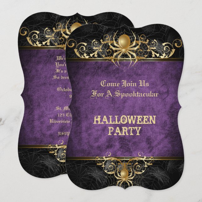 Invitation de fête d'Halloween (Devant / Derrière)