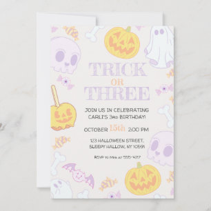 Invitation de fête d'Halloween 3e anniversaire