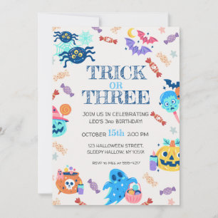 Invitation de fête d'Halloween 3e anniversaire