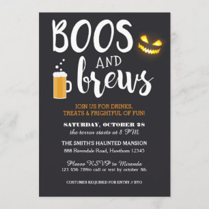 Invitation de fête d'Halloween, Adulte, Boos et Br