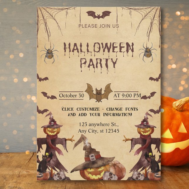 Invitation de fête d'Halloween amusante (Créateur téléchargé)