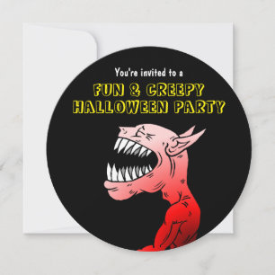 Invitation de fête d'Halloween amusante et Déplais