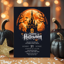 Invitation de fête d'Halloween au Château Hanté so