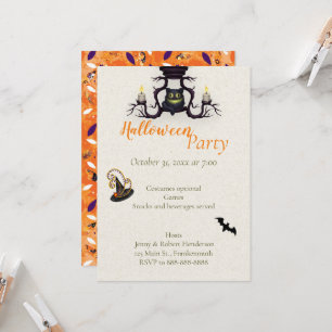 Invitation de fête d'Halloween avec chauves-souris