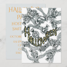 Invitation de fête d'Halloween avec des bonbons et