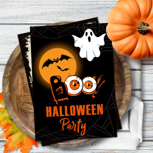 Invitation de fête d'Halloween avec Ghost Boo et M