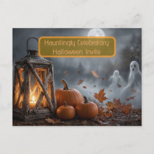 Invitation de fête d'Halloween célébrant avec une