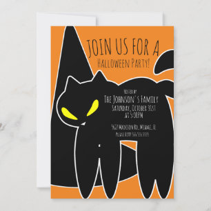 Invitation de fête d'Halloween Chapeau de sorcière