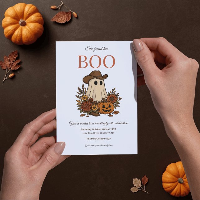 Invitation de fête d'Halloween de fantôme de cowbo (Créateur téléchargé)