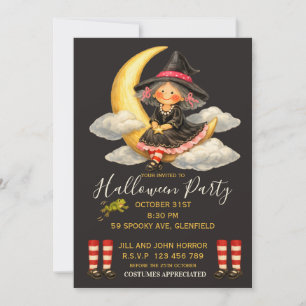 Invitation de fête d'Halloween de sorcière fantais
