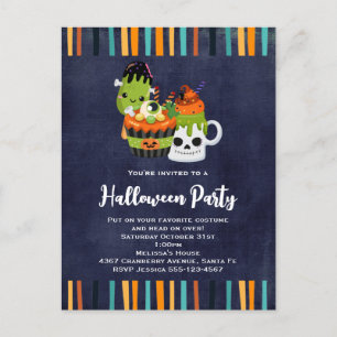 Invitation de fête d'Halloween Déplaisante et mign
