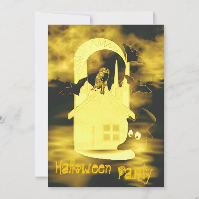 Invitation de fête d'Halloween effrayant (Devant)