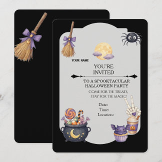 Invitation de fête d'Halloween effrayante | Élégan
