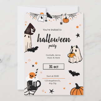 Invitation de fête d'Halloween Effrayante et Chic