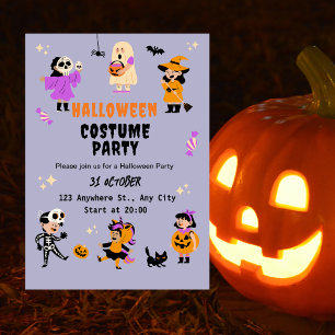 Invitation de fête d'Halloween en costume mignon