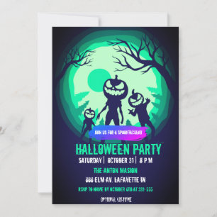 Invitation de fête d'Halloween entièrement personn