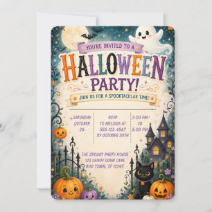 🎃 Invitation de fête d'Halloween fantaisiste et e