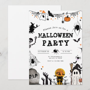 Invitation de fête d'Halloween, Fête de nuit Éffra