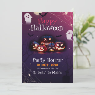 Invitation de fête d'Halloween, fête d'horreur Hal