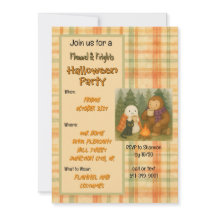 Invitation de fête d'Halloween Flannel & Frights