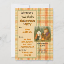 Invitation de fête d'Halloween Flannel & Frights