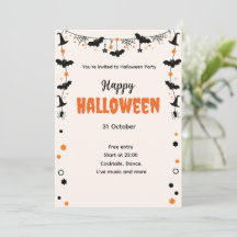 Invitation de fête d'Halloween heureuse avec chauv
