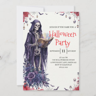 Invitation de fête d'Halloween homme squelette got