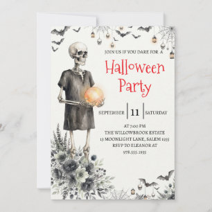 Invitation de fête d'Halloween homme squelette got